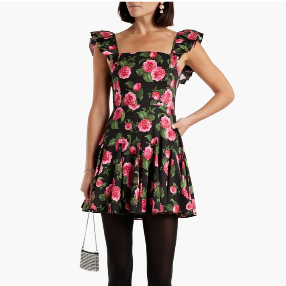 Alice + Olivia Ginny floral-print mini dress NWOT